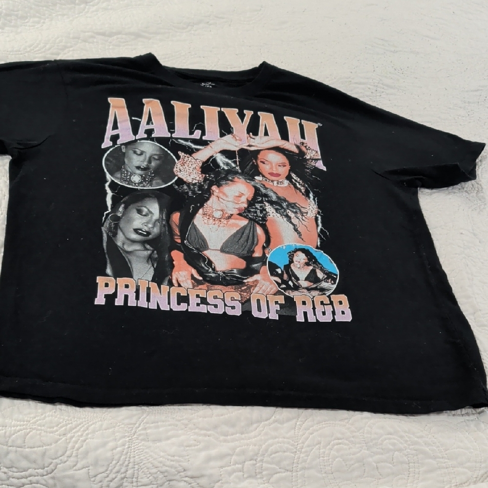 Aaliyah Black Kids T-Shirt